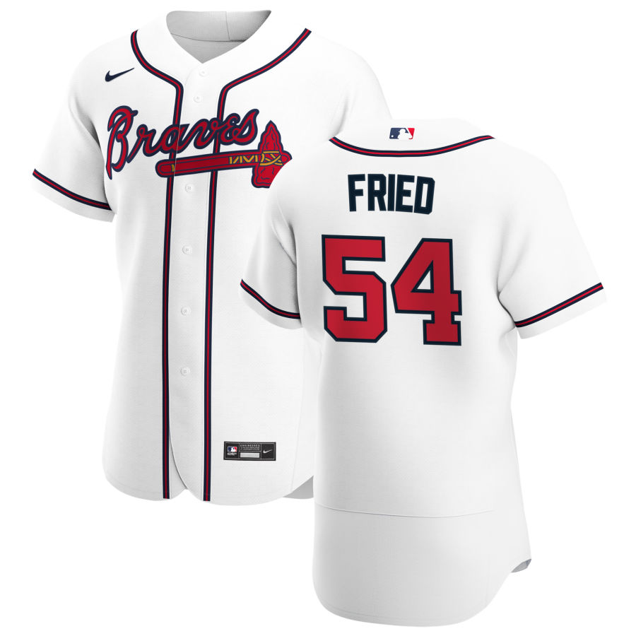 Atlanta Braves #54 Max Fried Men Nike White Home 2020 Authentic Player MLB Jersey->atlanta braves->MLB Jersey